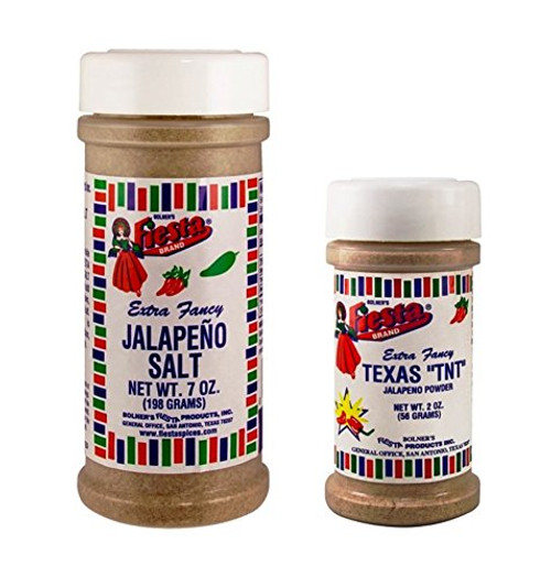 Bolners Fiesta Extra Fancy Jalapeno Salt and Jalapeno Pepper Powder Bundle  2-7 Ounces Bolners Fiesta Extra Fancy Jalapeno Salt and Jalapeno Pepper Powder Bundle  2-7 Ounces