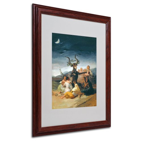 Trademark Fine Art The Witches' Sabbath by Francisco Goya with Wood Frame Artwork, 16 by 20-Inch