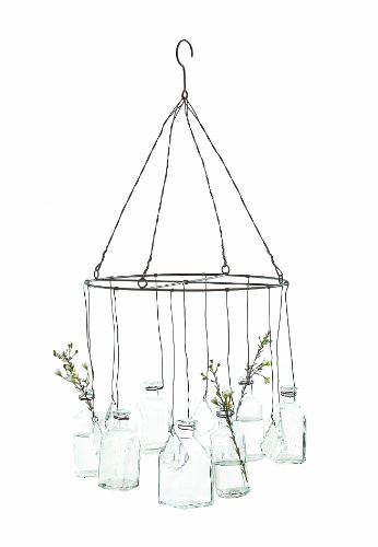 Creative Co-op DA0239 Wire Hanging of Glass Vases and Crystals