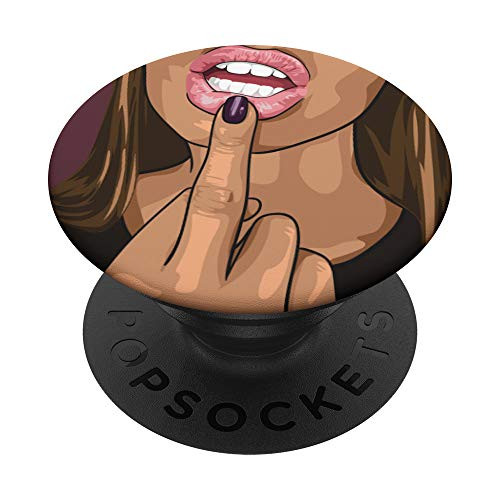 Cute Fuck That Flipping Off Middle Finger Men Women Gift PopSockets PopGrip Swappable Grip for Phones and Tablets