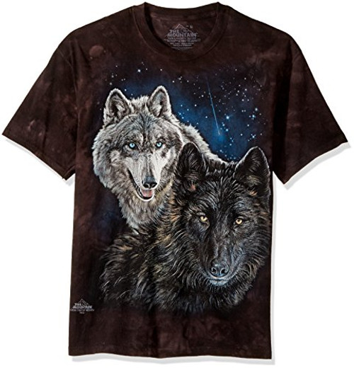 The Mountain mens Star Wolves T Shirt  Black  Large US The Mountain mens Star Wolves T Shirt  Black  Large US
