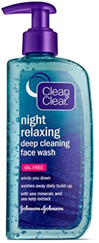 Clean and Clear Night Relaxing Deep Cleaning Face Wash Oil Free  8 oz -Pack of 5-