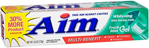 Aim Toothpaste Gel Whitening Mint 6 oz -Pack of 8-