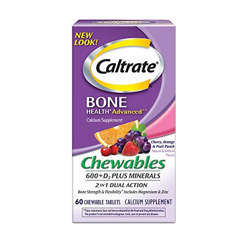 Caltrate 600-D3 Plus Minerals -Cherry  Orange  and Fruit Punch  60 Count- Calcium and Vitamin D3 Chewable Supplement  600mg