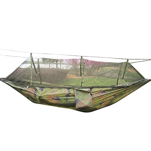 Rusee Camping Hammock Mosquito Net Outdoor Hammock Travel Bed Lightweight Parachute Fabric Double Hammock for Indoor Camping Hiking Backpacking B Rusee Camping Hammock Mosquito Net Outdoor Hammock Travel Bed Lightweight Parachute Fabric Double Hammock for Indoor Camping Hiking Backpacking B