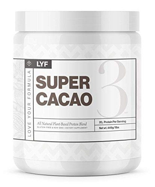 LYF Protein Powder  Super Cacao  Plant Based  Vegan  Packed with Vitamins  Minerals  Antioxidants  and Natural Anti-Inflammatory Ingredients  Non-GMO