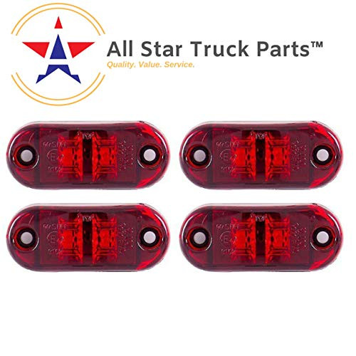 -ALL STAR TRUCK PARTS- Red-Amber 2-5 2 Diode Oval LED Trailer Truck Clearance Light Side Marker Light 4PCS  Surface Mount Little Boat Marine Led Ligh