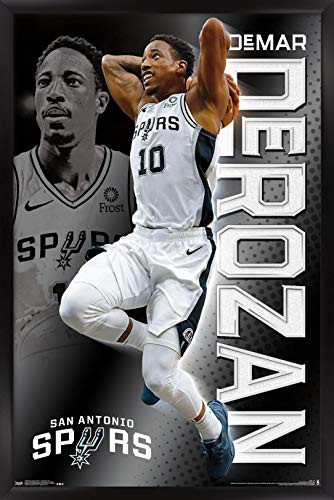 Trends International NBA San Antonio Spurs - DeMar DeRozan 18 Wall Poster  22-375 x 34  Black Framed Version