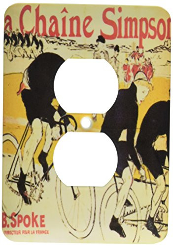 3dRose lsp-62257-6 French Ad The Chain For Bikes By Lautrec Plug Outlet Cover