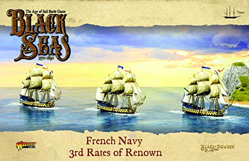 Black Seas The Age of Sail French Navy 3rd Rates of Renown for Black Seas Table Top Ship Combat Battle War Game 792012002