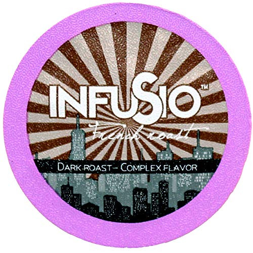 96 Count - French Roast - InfuSio Coffee  Single-serve Cups for Keurig K-cup Brewers - Premium Roasted Coffee -96 count Compatible with 2-0-  -French