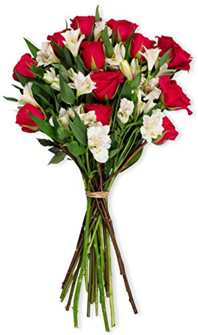 Benchmark Bouquets Signature Roses and Alstroemeria  No Vase -Fresh Cut Flowers-