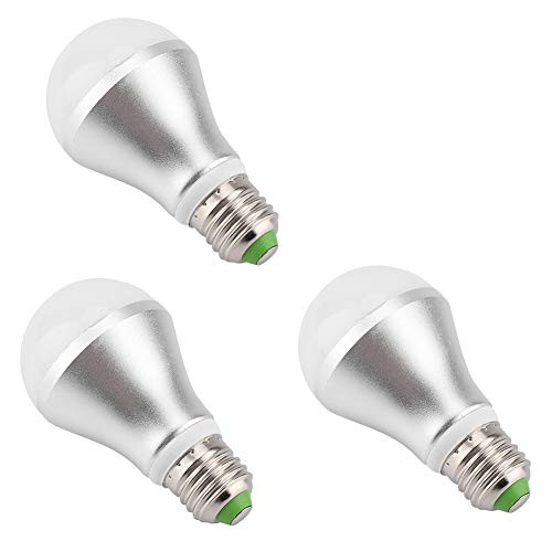 Yosoo 3Pcs Dusk to Dawn Light Sensor Bulb, E27 5W LED Automatic Cold White LED Light Sensor Control Bulb Lamp 6500K