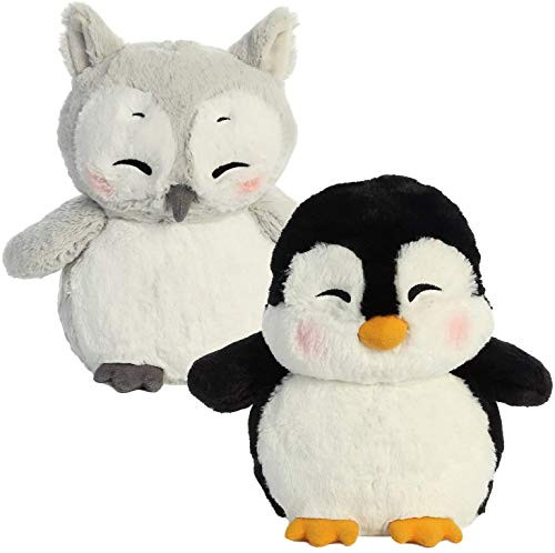 Aurora 9 Giggle Cheeks Christmas Set Penguin and Owl  with Light Up Cheeks