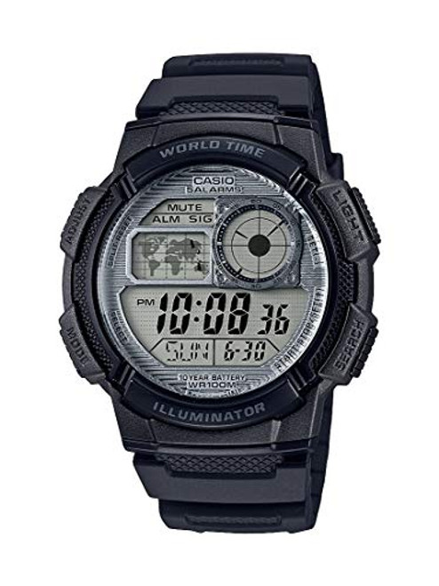 Casio Mens Quartz Watch with Resin Strap Black 19-4 -Model AE-1000W-7AVCF- Casio Mens Quartz Watch with Resin Strap Black 19-4 -Model AE-1000W-7AVCF-