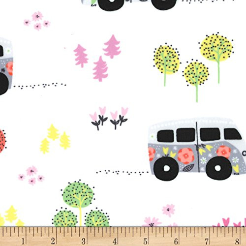 Michael Miller Fabrics Minky Trip Hit The Road Happy Fabric by The Yard