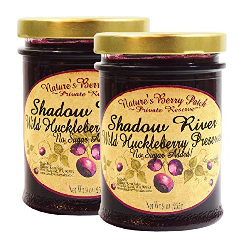 Shadow River Wild Huckleberry Gourmet Berry Jam Preserves With No Added Refined Sugar - 9 oz - Pack of 2