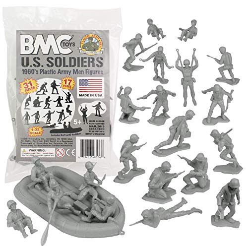 BMC Marx Plastic Army Men US Soldiers - Gray 31pc WW2 Figures - Made in USA BMC Marx Plastic Army Men US Soldiers - Gray 31pc WW2 Figures - Made in USA