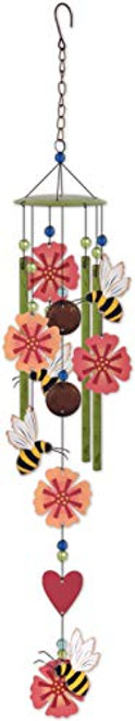 Sunset Vista Designs 93464 Country Garden Wind Chime  Bee-Flower