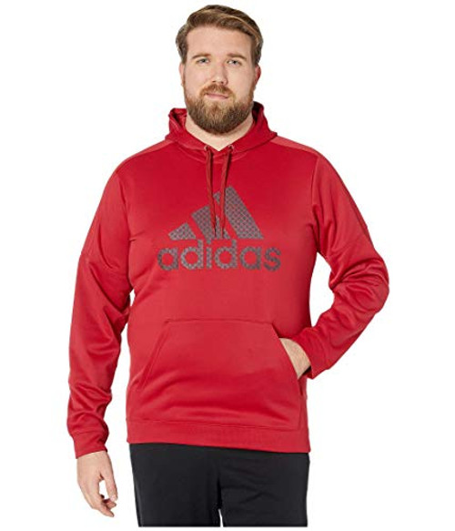 adidas Big and Tall Team Issue Badge of Sport Grid Hoodie Active Maroon LG Tall