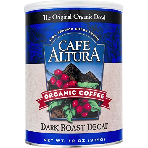 Cafe Altura Organic Coffee  Dark Roast Decaf  Ground Coffee  12 Ounce Can