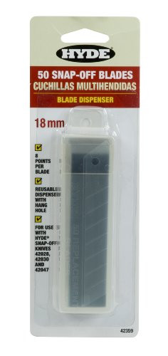 HYDE 42359 Replacement 18mm Snap-Off Blade Dispenser  50 Blades