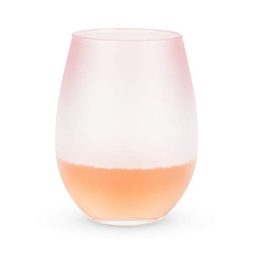 Blush Frosted Ombre Stemless -Set of 4- Wine Glasses  Multicolor