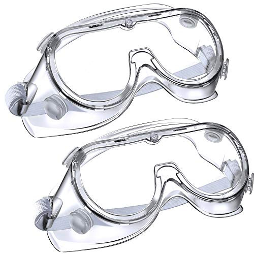 Safety Goggles Protective Safety Glasses  Anti-Fog Clear Chemical Splash Safety Goggles -2 Pieces-