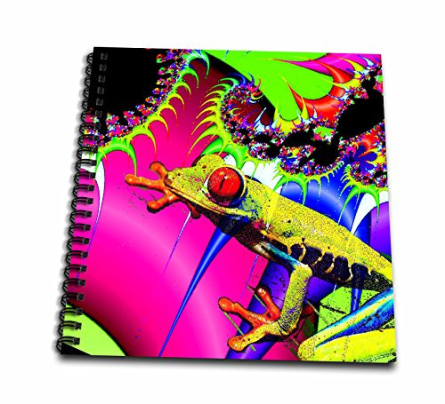 3dRose db-104540-1 Funky Frog Fractal Abstract Digital Art-Drawing Book  8 by 8-Inch