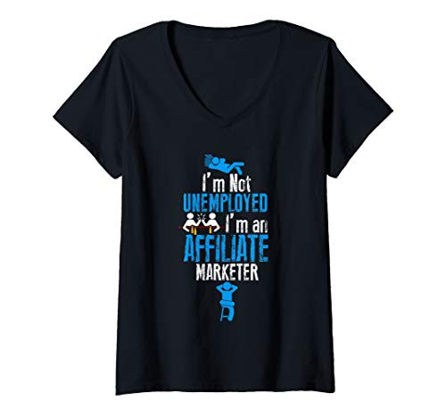 Womens Affiliate Marketer Digital Marketing V-Neck T-Shirt
