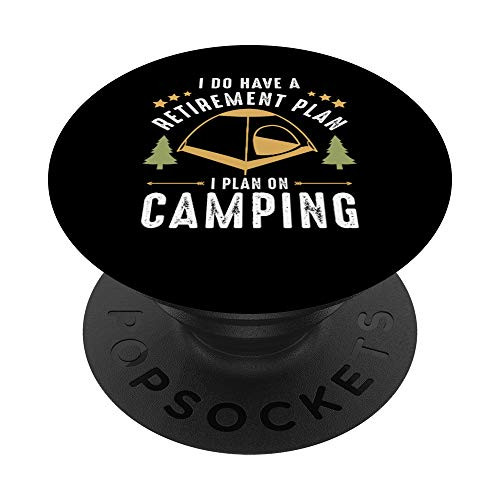 Outdoors Camper RV Camping Gift Retired Retirement PopSockets Grip and Stand for Phones and Tablets