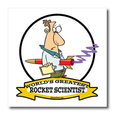 3dRose ht-103510-1 Funny Worlds Greatest Rocket Scientist Men Occupation Job Cartoon-Iron on Heat Transfer for White Material  8 by 8-Inch