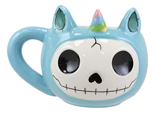 Ebros Gift Furrybones Adorable Ceramic Drinking Mug 14oz Collectible Figurine Skeleton Monster Furry Bones Skeletons Beverage Drinkware Serveware -Uni