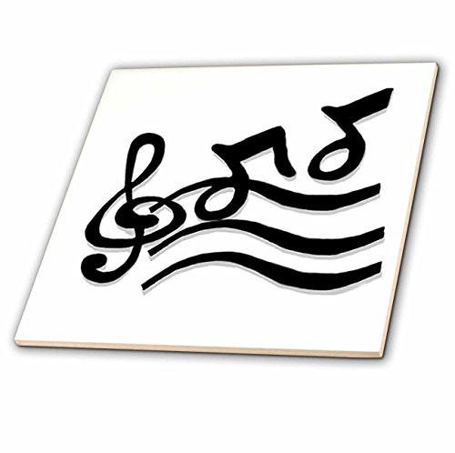 3dRose G Clef and Musical Notes Ceramic Tile  4-Inch