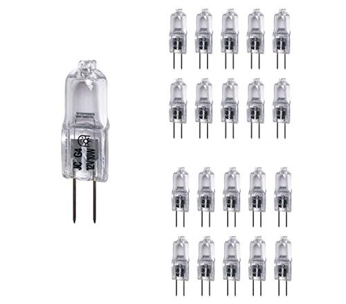 Vstar Q20-G4-CL-12V 10 Watt T3 JC Type 12 Volt Clear G4 Bi-pin Base Halogen Light Bulb-20 Pack-