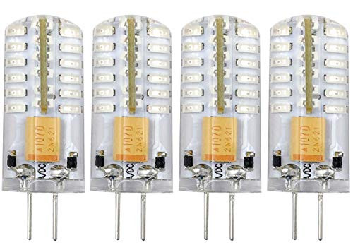 G4 Led Bulb 12V AC-DC 2W Blue Light Bulb 48×3014 SMD 20W Halogen Bulb Equivalent  Capsule Spotlight Lamps for Landscape RV 4-Pack