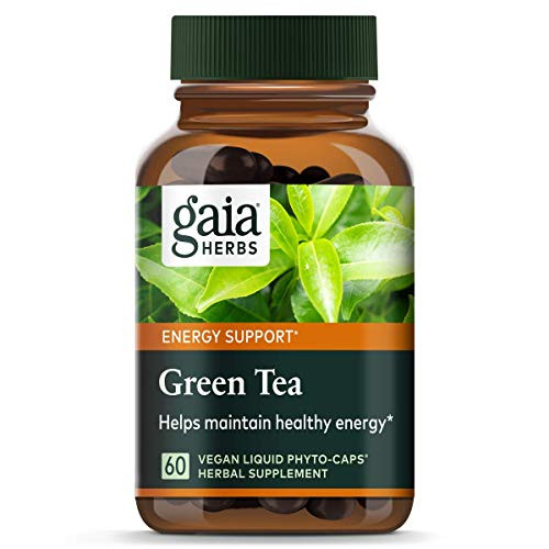 Gaia Herbs Green Tea  Vegan Liquid Capsules  60 Count - Antioxidant Support and Heart Health Supplement  Certified Organic Green Tea Extract