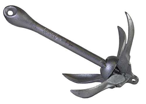 MarineNow Galvanized Folding Grapnel Boat Anchor - Choose by Weight -9 Pounds-