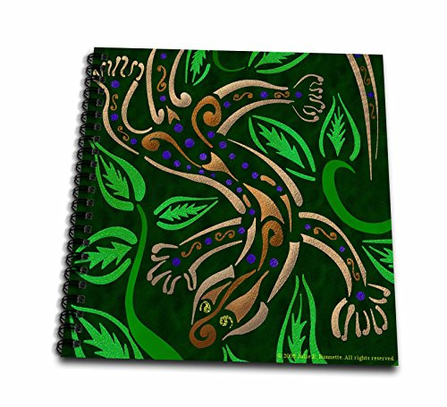 3dRose db-23192-1 Gecko Tribal Abstract Reptile Digital Art Drawing Book  8 by 8-Inch