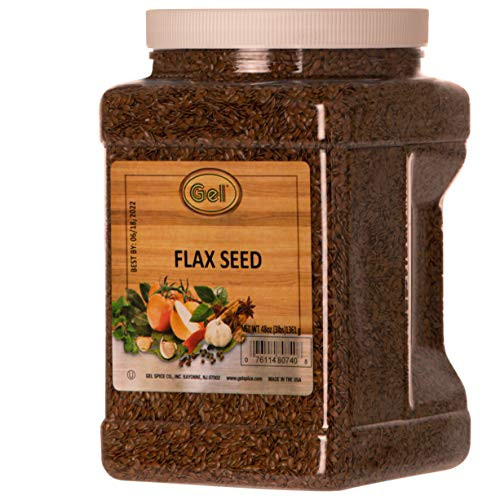 Gel Spice Whole Brown Flax Seeds Bulk Size 3 Pound