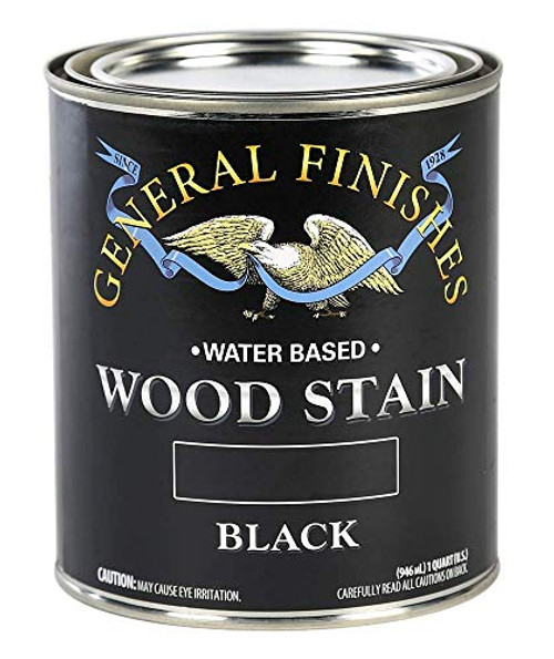 General Finishes Water Based Wood Stain  1 Quart  Black