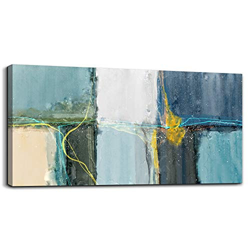 Wall Art for living room Abstract Canvas Prints Artwork bathroom Wall Decor Blue Abstract Watercolor Painting Bedroom Wall Decorations Office Works Mural Art Framed Hotel Home Decoration 20 x 40 inch
