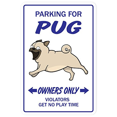 SignMission Pug Decal Dog pet Parking Road Decals Toy Puppy Kennel Vet Breeder - Indoor-Outdoor - 9 Tall