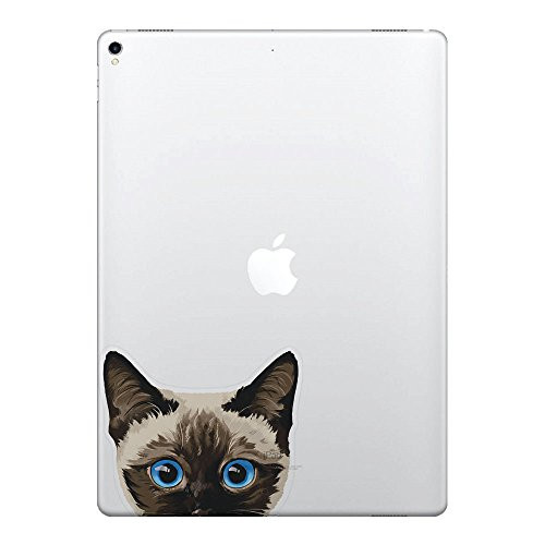 FINCIBO 5 x 5 inch Siamese Kitten Cat Removable Vinyl Decal Stickers for iPad MacBook Laptop -Or Any Flat Surface-