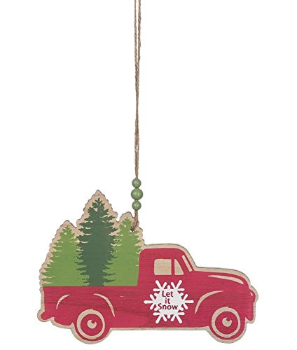 Sullivans 9-5 x 7 Wood Pickup Truck Shaped Let it Snow Decorative Sign