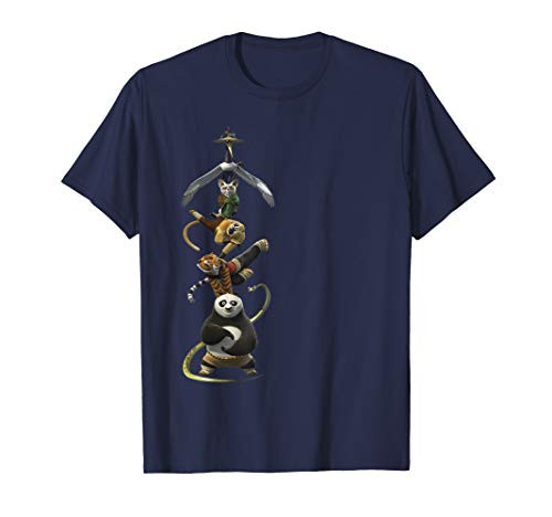 Kung Fu Panda Po And The Furious Five Stack Portrait T-Shirt Kung Fu Panda Po And The Furious Five Stack Portrait T-Shirt
