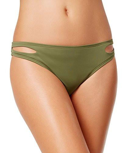 Bar III Womens Cut-Out Hipster Bikini Bottoms -X-Small  Army Green-