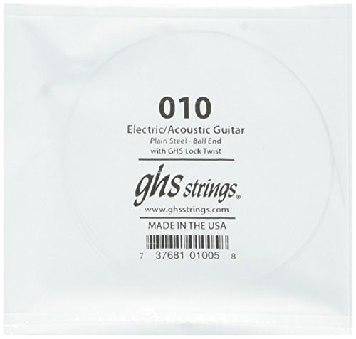 GHS Strings GHS Plain Steel Guitar Single String -010