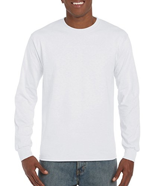 Gildan Mens Ultra Cotton Long Sleeve T-Shirt  Style G2400  White  XXX-Large