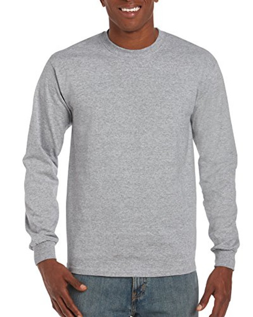 Gildan Mens Ultra Cotton Long Sleeve T-Shirt  Style G2400  Sport Grey  XXX-Large